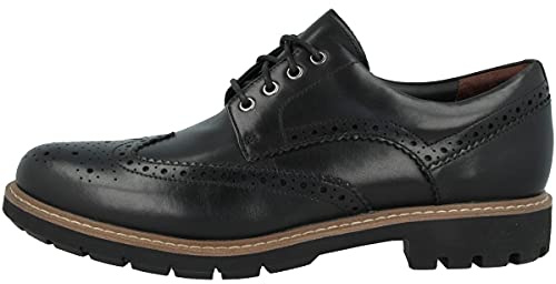 Clarks Batcombe Wing Scarpe Stringate Derby Uomo, Nero (Black Leather), 44.5 EU