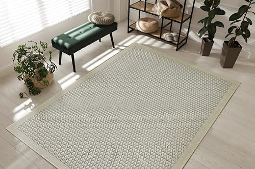 andiamo Outdoor Teppich Savannah wetterfest Terrassenteppich wasserdurchlässig Kurzfloor Flachgewebe 120 x 170 cm Hellbraun