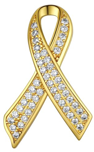 U7 Broche Ruban Plaqué Or Jaune/Platiné avec Zircon Cubique Blanc/Rose Pins Épingle Bijoux Femme Fille Accessoire de Vêtement