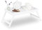 Relaxdays 10023234, Blanc Tablette de Lit Bambou Pieds Rabats Rebords Plateau de Service & Petit Déjeuner, HLP 22 x 64 x 31 cm