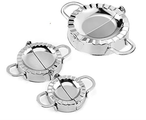 CHSEEO Lot de 3 pastamaker Moule pour Panzerotti, Ravioli, Pierogi et Pâtes Emporte-pièces Formes pour Ravioli Mold Wraper Dumpling Maker et Dough Press Pâtisserie Outils en Acier Inoxydable #2