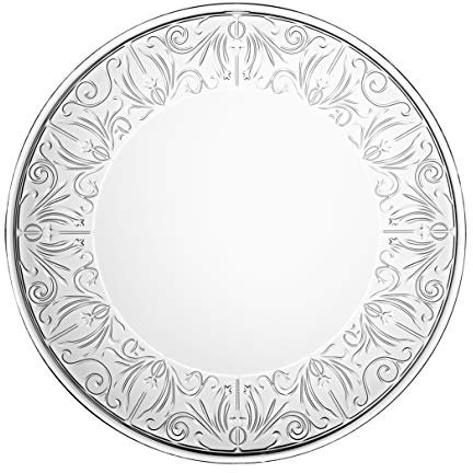 Barski Glass Large Plate - Charger - Crystal -Beautiful Designed Border - 13 Diameter - Made in Europe