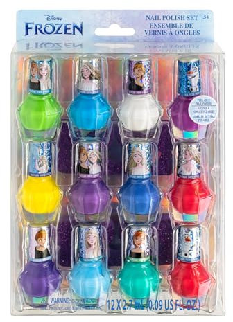 Disney Frozen Kinder Nagellack Set (12-teilig) | Ungiftig und entfernbarer Nagellack | Geburtstagsgeschenke für Mädchen ab 3 Jahren von Townley Girl