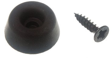 10 gommini per sedile in gomma, 19 mm, colore nero