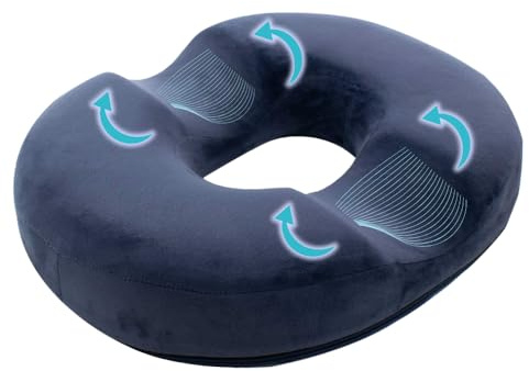TRIXES Ring-Donut-Kissen - Keilkissen- ideale Rückenstütze - Steißbein-Schmerz-Linderungskissen und bei Ischias - prima bei Hämorrhoiden - Schwangerschaft - Mutterschaftskissen