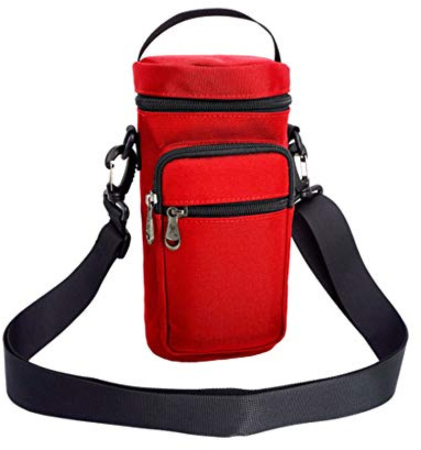 Water Bottle Holder Carrier Pouch,Fits 50oz Bottles,Tactical Molle Bottle Bag with Adjustable Padded Shoulder Strap and Phone Card Pockets for Walking and Hiking