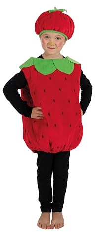 P'TIT CLOWN - Disfraz de fresa para niño, perfecto para carnaval, cumpleaños, fiestas de disfraces y eventos temáticos (3-4 años)