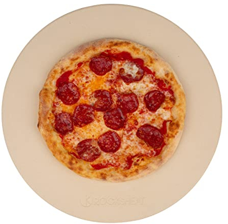 ROCKSHEAT 40,6 x 1,6 cm runder Pizzastein, Cordierit Pizzastein für Backofen Grill BBQ, Lebensmittelqualität Backstein für Pizza und Brot, Outdoor-Pizza-Zubehör zum Grillen
