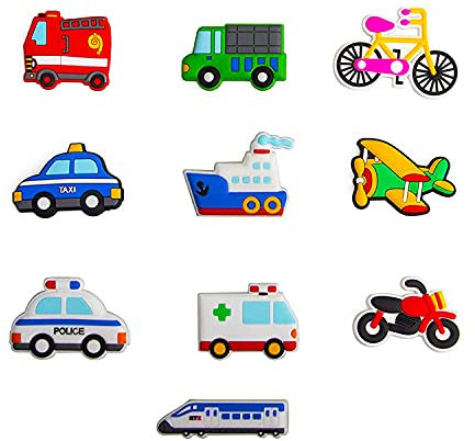 10 Pièces Aimants pour Réfrigérateur, AMONENZ Aircraft Car Aimants de Réfrigérateur Amusants, pour Maison, École sur Tableau Blanc, Bureau