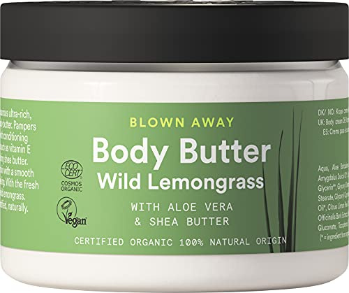 Urtekram Kroppssmör, vild citrongräs, Blown Away, 150 ml, vegan, organiskt