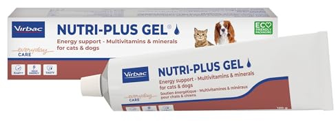 Virbac Nutri-Plus Gel | 4er Pack | 4 x 120 g | Diät-Ergänzungsfuttermittel für Hunde & Katzen | Konzentrierter Energieträger