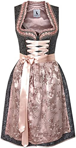 Alpenmärchen Midi Dirndl aus Exklusiver Kollektion inkl. Schürze Gr.46 - ALM905