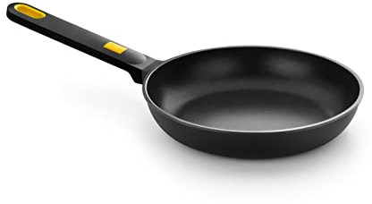 BRA Daily Pro | Poêle 18 cm, noire et jaune, en fonte d'aluminium, Full Induction, antiadhésive trois couches, adaptée à tous types de cuisines