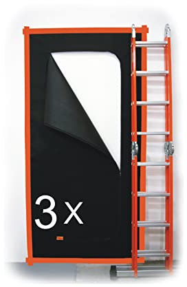 SafeCore - Staubschutztür mit Reißverschluss 3x 220x110 cm - Doppelseitiger Reißverschluss, Premium Polypropylen-Vliesstoff Abdeckung für Renovierung, Staubdichte Bauabdeckung