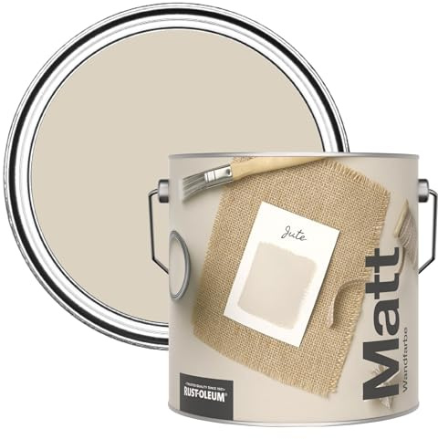 Rust-Oleum ultra strapazierfähige, extra deckende, abwaschbare, beige matte Wandfarbe - Jute 2,5 Litres