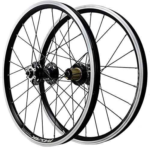 ZECHAO 20-Zoll-Mountainbike-Felgen V/Scheibenbremse Rim-Bremse Doppelwandige Aluminiumlegierungsräder 08.05.10.11/12 Geschwindigkeit 24 Löcher Wheelset (Color : Black, Size : 20inch)