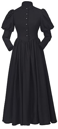 CosplayDiy Women Gothic Victorian Dress Renaissance Ball Gown Costume Black Victorian Mourning Dress, Black, XS