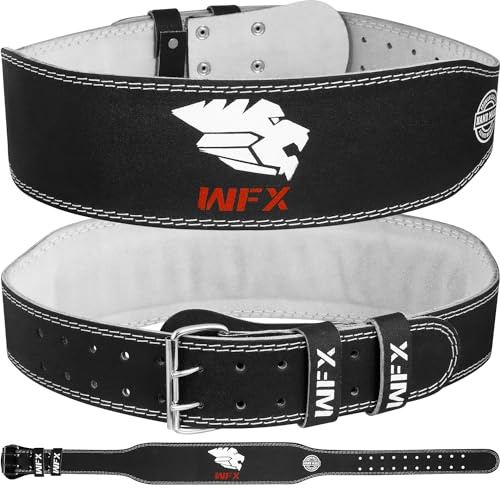 WestWood Fox Cintura per Sollevamento Pesi in Pelle Palestra Body Building Fitness Resistente 10 Fori Regolabili 4 Supporto Lombare Imbottito per la Schiena Bodybuilding Sollevamento Pesi