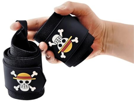 Anime Handgelenkbandagen Ideal für Gewichtheben, Powerlifting und Crossfit - Einheitsgröße - Premium Handgelenkstütze für Gym Workouts (Stroh)