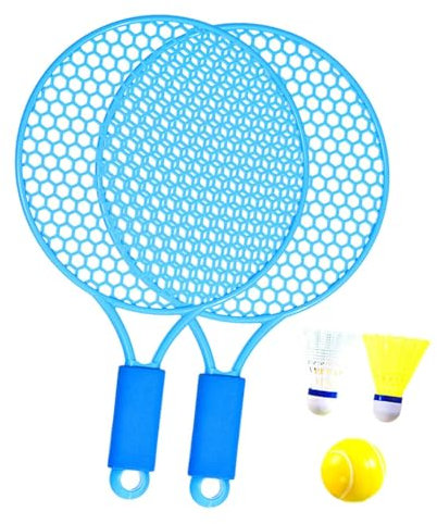 Baoblaze Tennisschläger für Kinder, Kinder-Badminton-Tennis-Set mit Ball und Federballschläger, Trainings-Tennisschläger für spielende Mädchen, Blau