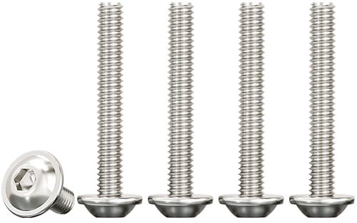 Drenky Innensechskant Flansch Schrauben mit Flansch M4x35mm Flanschschrauben Rostfrei Edelstahl A2 V2A Flachkopfschrauben Gewindeschrauben Vollgewinde, 50 Stück