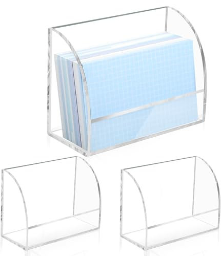 SHIQIKEJIPTY 2 Pack 3x5 Index Card Holder Clear Acrylic Card Stand