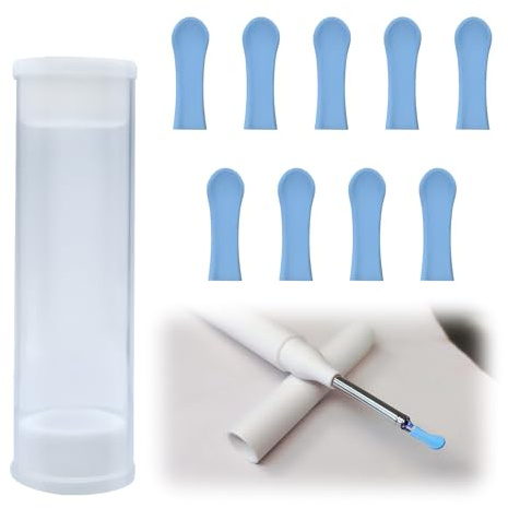 Ear Spoon Replacement Tips Compatible with Vitcoco Otoscope, 9PCS Silicone Ear Wax Removal Spare Tips for Ear Camera, Family Ear Cleaner