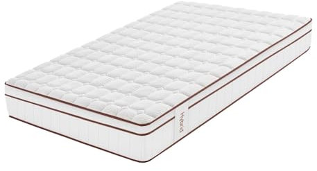 Moonia Hybrid-Matratze, 25 cm, Weiß, mehrere Komfortzonen, Core Spring-Technologie, für Betten geeignet, 90 x 200 cm