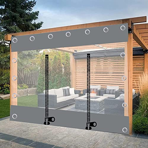 Transparente PVC-Plane mit Reißverschluss, wasserdichte Pavillon-Seitenteile für Veranda, Garten, 1,5 x 1,5 m