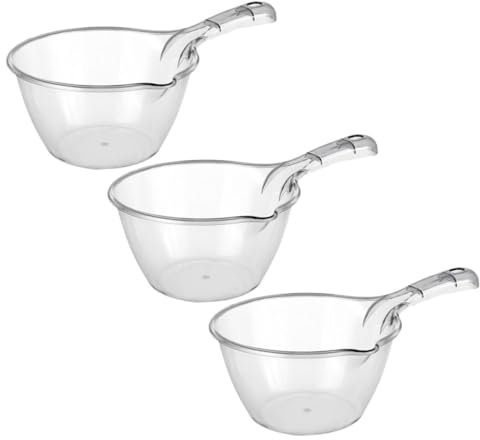 SECFOU Mestolo Grande in Plastica Spessa Per Annaffiare Piante, Cucchiaio Portatile Per Cucina e Bagno Manico Lungo, Set Da 3 Pezzi Multifunzione Per Uso Domestico e Irrigazione
