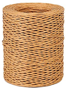 Pavewood Filo di ferro fatto a mano, 1 mm, colore marrone chiaro, motivo floreale, in rattan, lunghezza: 210 m