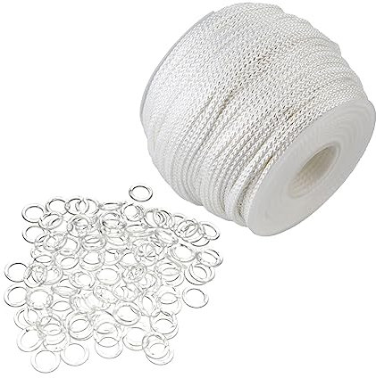 ABOOFAN Curtain Wire Kit Plastic Rope Window Curtain Rings Easy Install for Modern Living Rooms