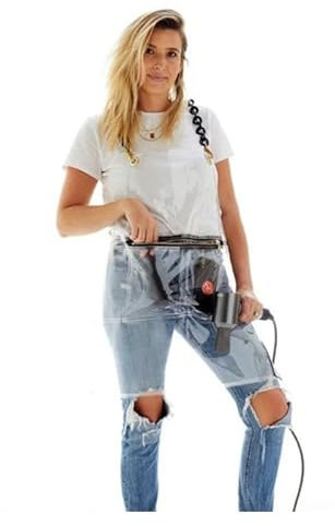 FYGZ Grembiule da parrucchiere con tasche, grembiule protettivo per barbiere impermeabile, grembiule trasparente per parrucchieri, grembiule incrociato sul retro, catene regolabili, Trasparente,