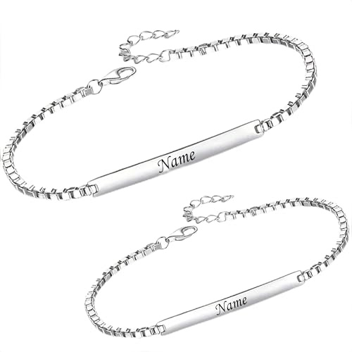 Partnerarmbänder mit Gravur | Personalisierte Armbänder | Armband mit Gravur | Freundschaftsarmband | Pärchen Armband | Personalisierbares Partnerarmband | Edelstahlarmband