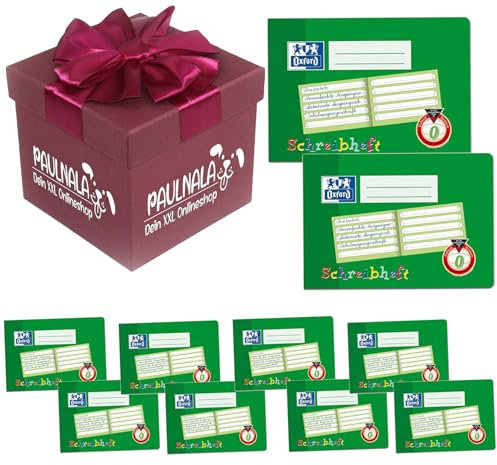 Oxford Schreiblernheft, A5 quer, Lineatur 0, 16 Blatt, grün inkl. Überraschungsgeschenk von Paulnala.de (10, Grün)