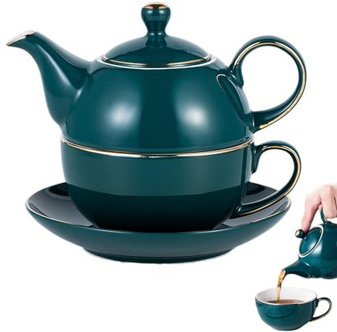 Ensemble de théières et de tasse en céramique, thé exquis pour une théière et une tasse avec soucoupe, des ensembles théières élégantes élégantes pour la table la décoration la cuisi