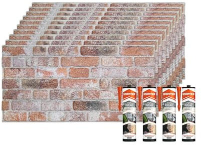 IZODEKOR 3D Wandpaneele Steinoptik | 50x100x2 cm | Styropor Wandverkleidung Steinoptik aus EPS für Innen- und Außenbereiche | Wasserfest | Inklusive Styroporkleber | SL-1925