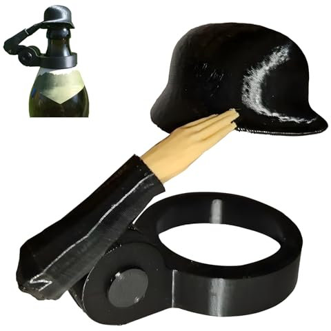 Bierflaschenhelm Mit Soldatengruß, 2025 Neue Kreative Bierflaschenverschlüsse Mit Soldatengruß, Wiederverwendbarer 3D-Bierverschluss Für Soldaten, Für Zuhause, Bar (Black & Skin)