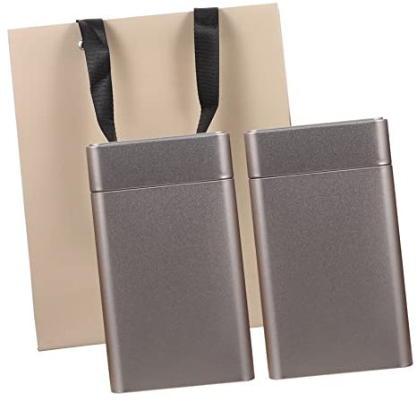 HOLIDYOYO 2pcs Tinplate Tea Canister Tea Storage Box for Canisters Tin Boxes Lids Random Style