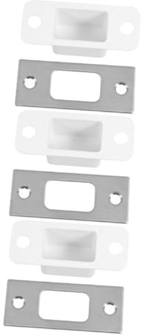 NUOBESTY 3 Ensembles Boulon de porte avec plaque d'acier serrures plaque de renfort pour pêne dormant serrure porte gâches pour portes intérieures gâche de serrure Silver