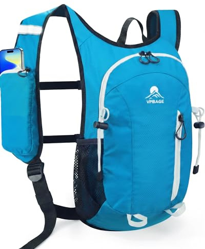 VPBAGE Small Hiking Backpack with Front Phone Holder, Packable Back pack with Chest and Waist Strap