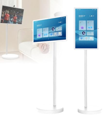 TV Intelligente Portatile FHD 2ª Generazione, Android 12, TV-Tablet Rotolante su Ruote, Batteria 6000mAh Integrata, Rotazione Completa – per Cinema Casa & Presentazioni Ufficio 21.5-4/64G