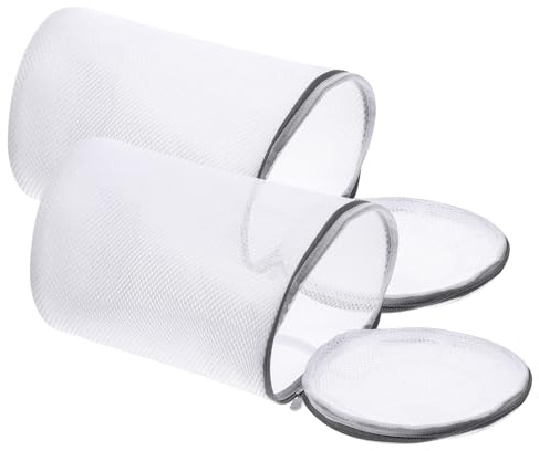 HEALSOPTHY Bolsas para Lavar Zapatos de Poliéster Blanco 2piezas Cremallera Portátil Limpieza y Secado de Zapatillas en Lavadora