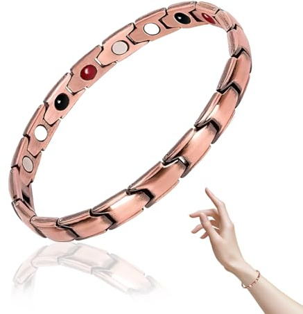 UIEXAY Magnetarmband aus Kupfer, reines Kupferarmband für Frauen, Magnetarmbänder für Frauen und Männer, reines Kupfer, starke Armbänder mit starken Magneten, verstellbare Größe