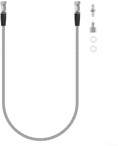 Yhenlovtt 99 cm Tauchzylinder, Hochdruckschlauch mit M10 x 1 Gewinde, 630 bar Maximaldruck, flexibler Ladeschlauch zum Tauchen (Gitter schwarz)