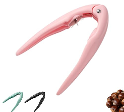 Kastanj skärare Maroni skärare kastanjehållare PP maronitång Chestnut cutter för valnötter torkad frukt kastanj nötter Sheller (rosa)