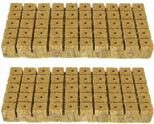 Homoyoyo Cubes de Culture Hors-Sol pour Semis et Bouturage 25x25x30 Mm 100 Pièces Bloc de Sol en Fibre Absorbant pour Jardin Hydroponique Germination et Propagation Plantes