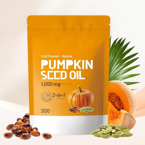 Olio di semi di zucca - 1000 mg di olio di semi di zucca, senza glutine, non OGM,1PCS