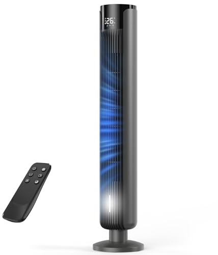 AIYATO 35 Tower Fan - 35dB Quiet Standing Fan, 70° Oscillating Tower Fan with Remote, 3 Speeds, Night Light, 12H Timer, LED Display, Sleep Mode, Cooling Fan for Bedroom, Living Room, Office