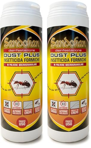 Sandokan, Insetticida Formiche Polvere 1 Kg, Veleno per Formiche e Blatte ad Azione Abbattente Rapida, Polvere Anti Formiche per Esterno e Interno Elimina il Nido con Sostanza Amaricante Sicura